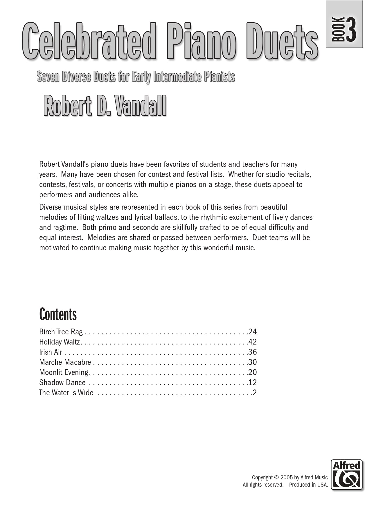 Vandall - Celebrated Piano Duets - Book 3 (1 Piano, 4 Hands)