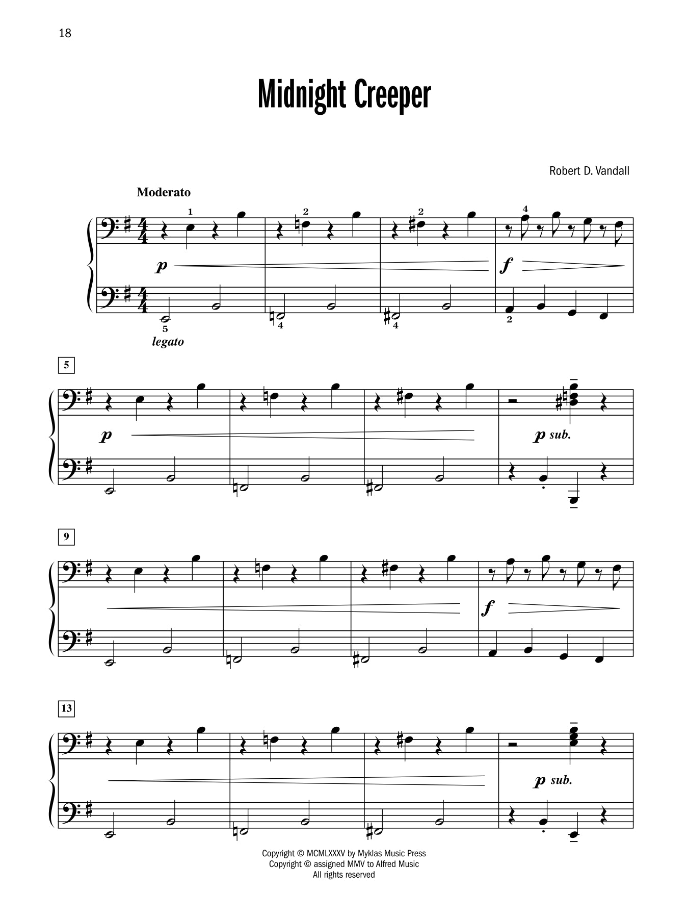 Vandall - Celebrated Piano Solos - Book 1