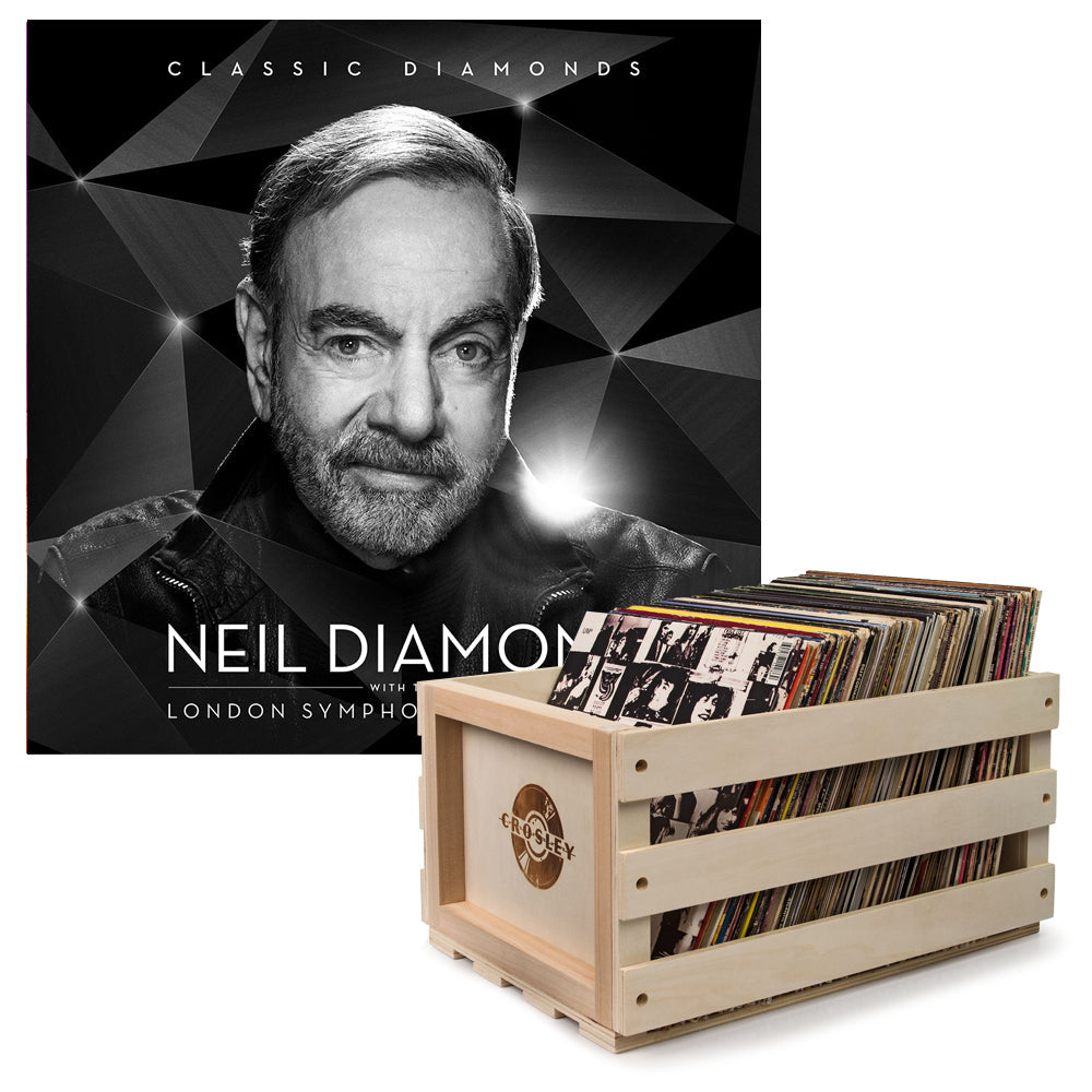 Neil Diamond "Classic Diamonds with the London Symphony Orchestra" Double Vinyl Album and Vinyl Crate Bundle