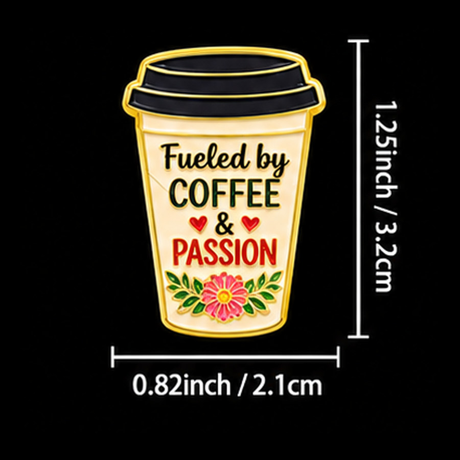 Sundry & Sound Co- Fueled by Coffee and Passion Enamel Pin