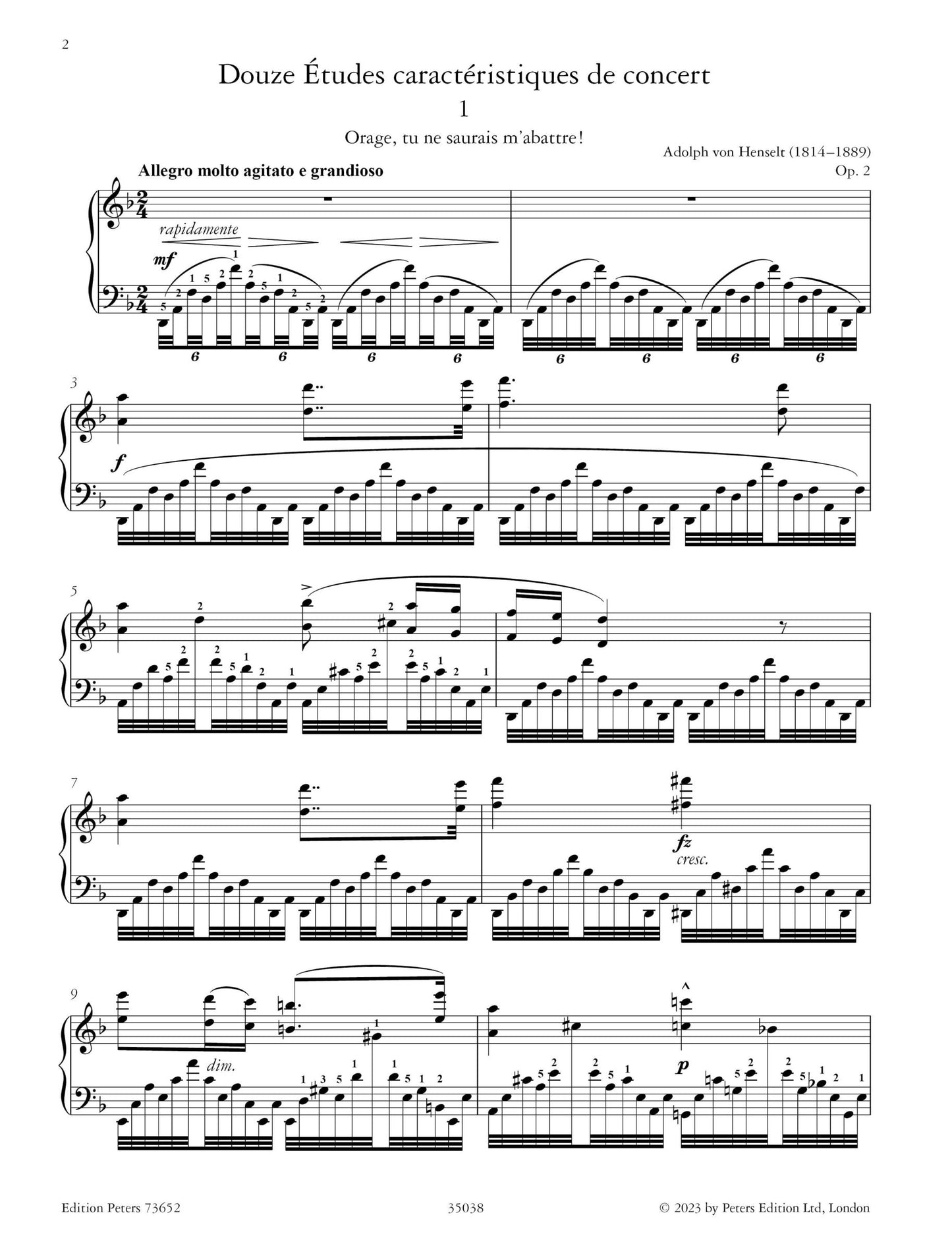 Henselt - Complete Etudes Volume 1 Op 2 For Piano Book