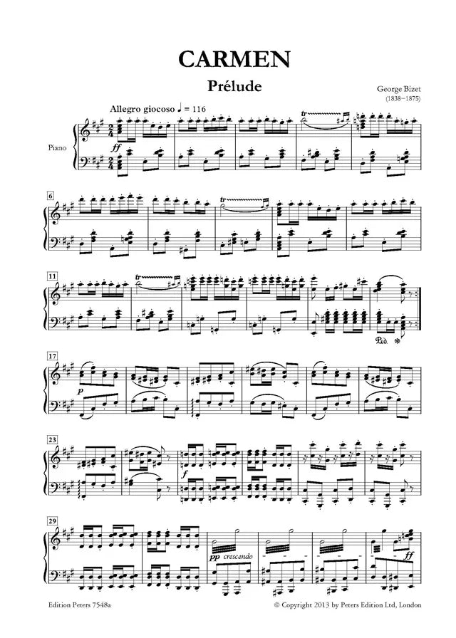 Georges Bizet's Carmen Vocal Score