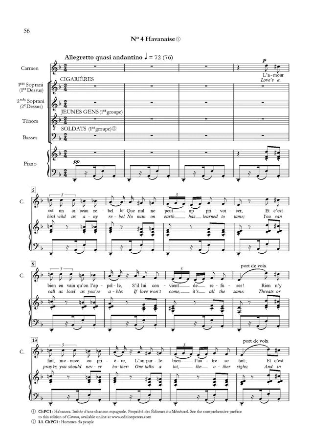 Georges Bizet's Carmen Vocal Score