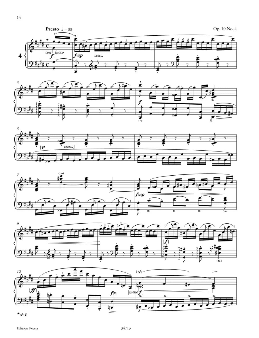 The Complete Chopin - Etudes Op 10 New Critical Edition Piano Urtext Book