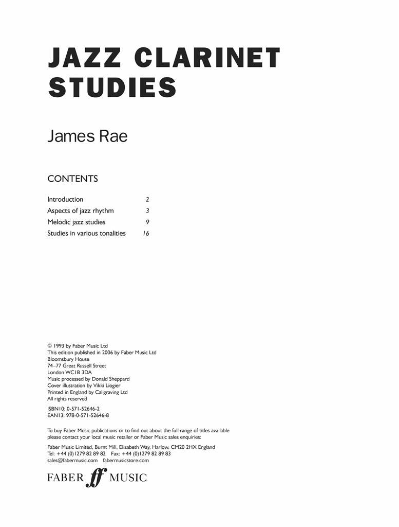 James Rae: Jazz Clarinet Studies Book