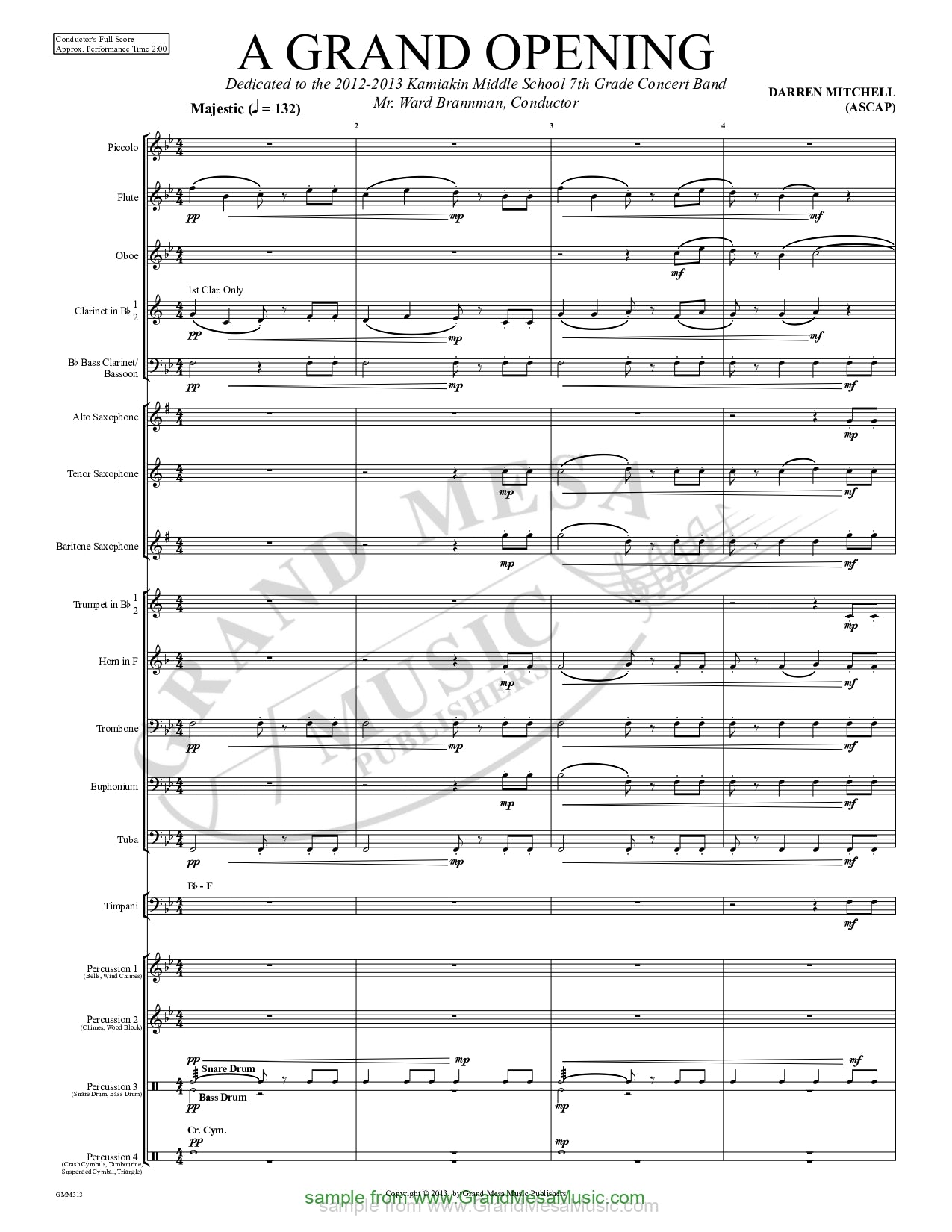 Grand Opening Concert Band 1 Score/Parts