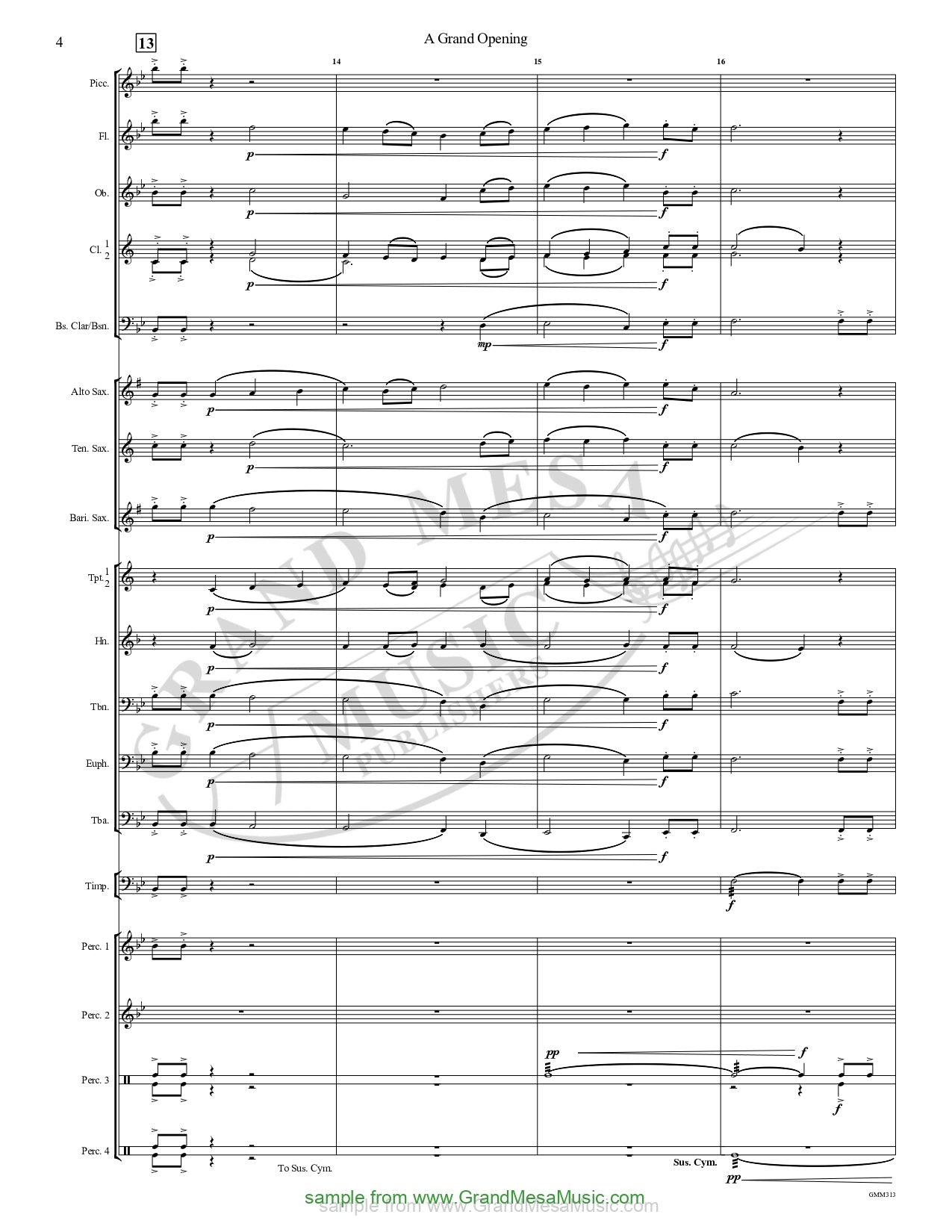 Grand Opening Concert Band 1 Score/Parts