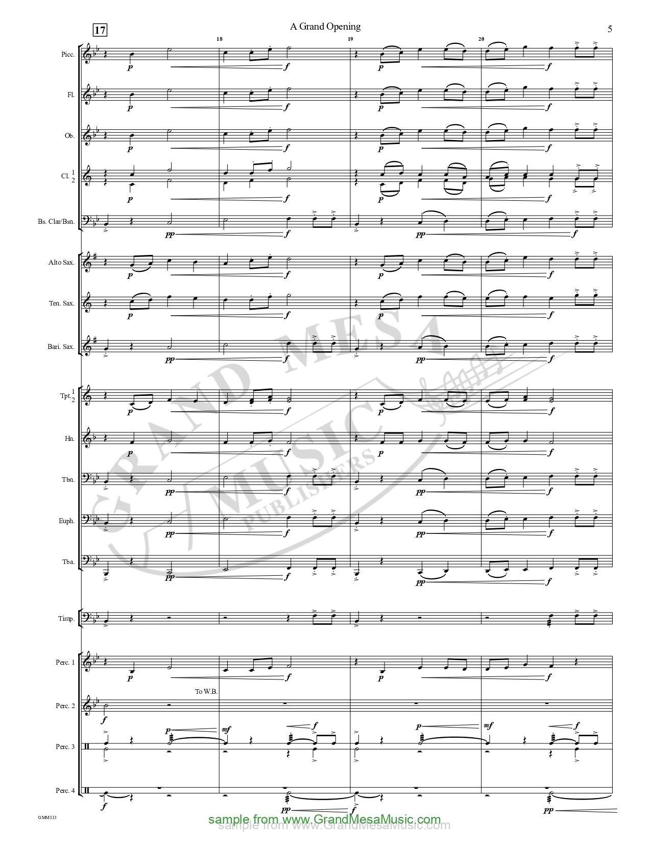Grand Opening Concert Band 1 Score/Parts