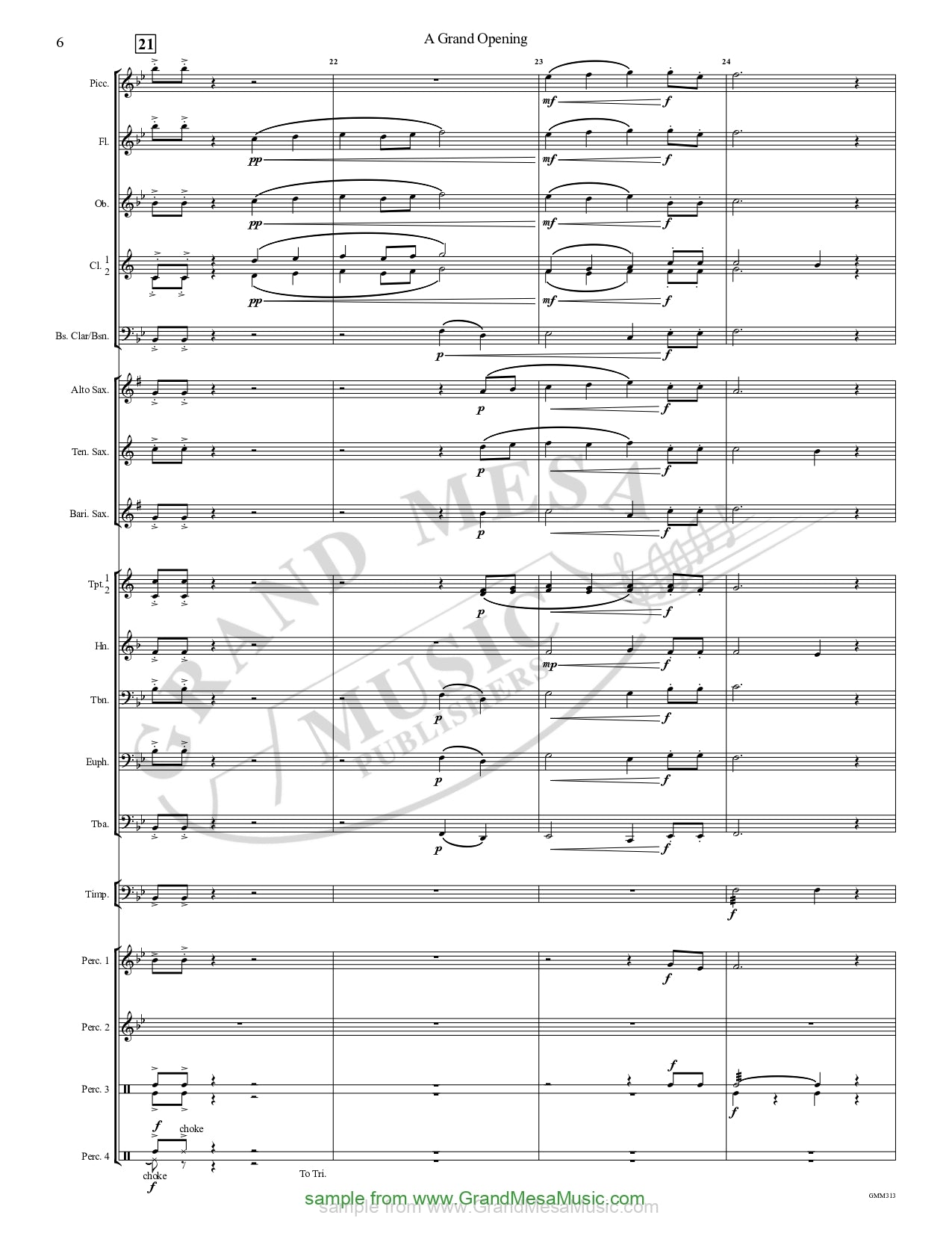 Grand Opening Concert Band 1 Score/Parts
