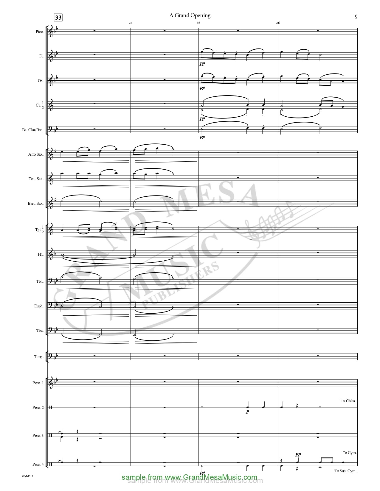 Grand Opening Concert Band 1 Score/Parts
