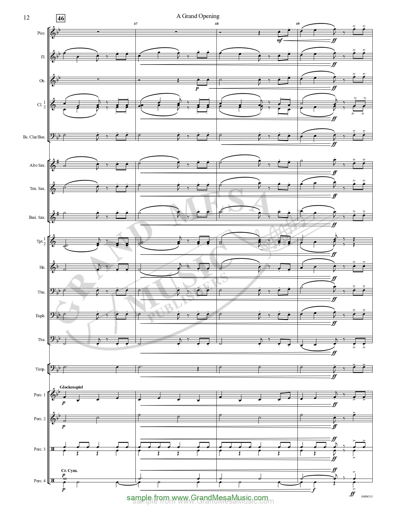 Grand Opening Concert Band 1 Score/Parts