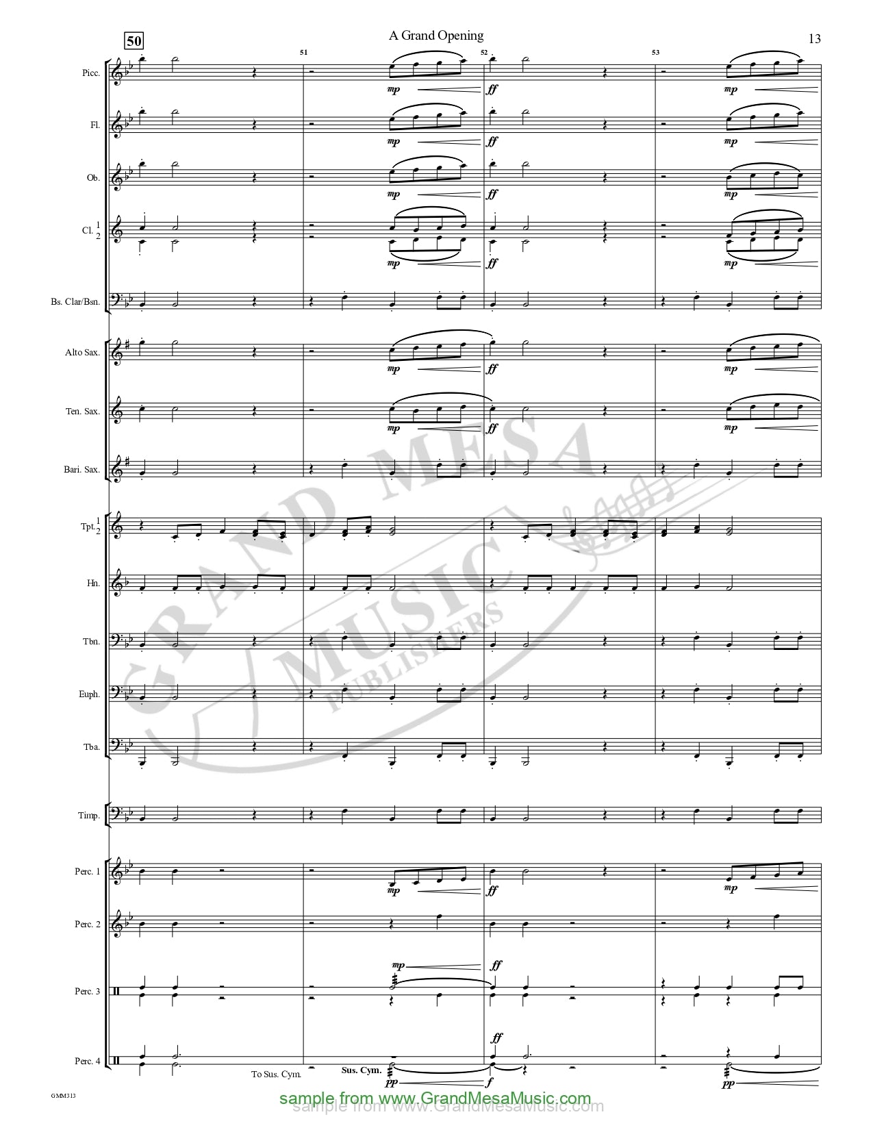 Grand Opening Concert Band 1 Score/Parts