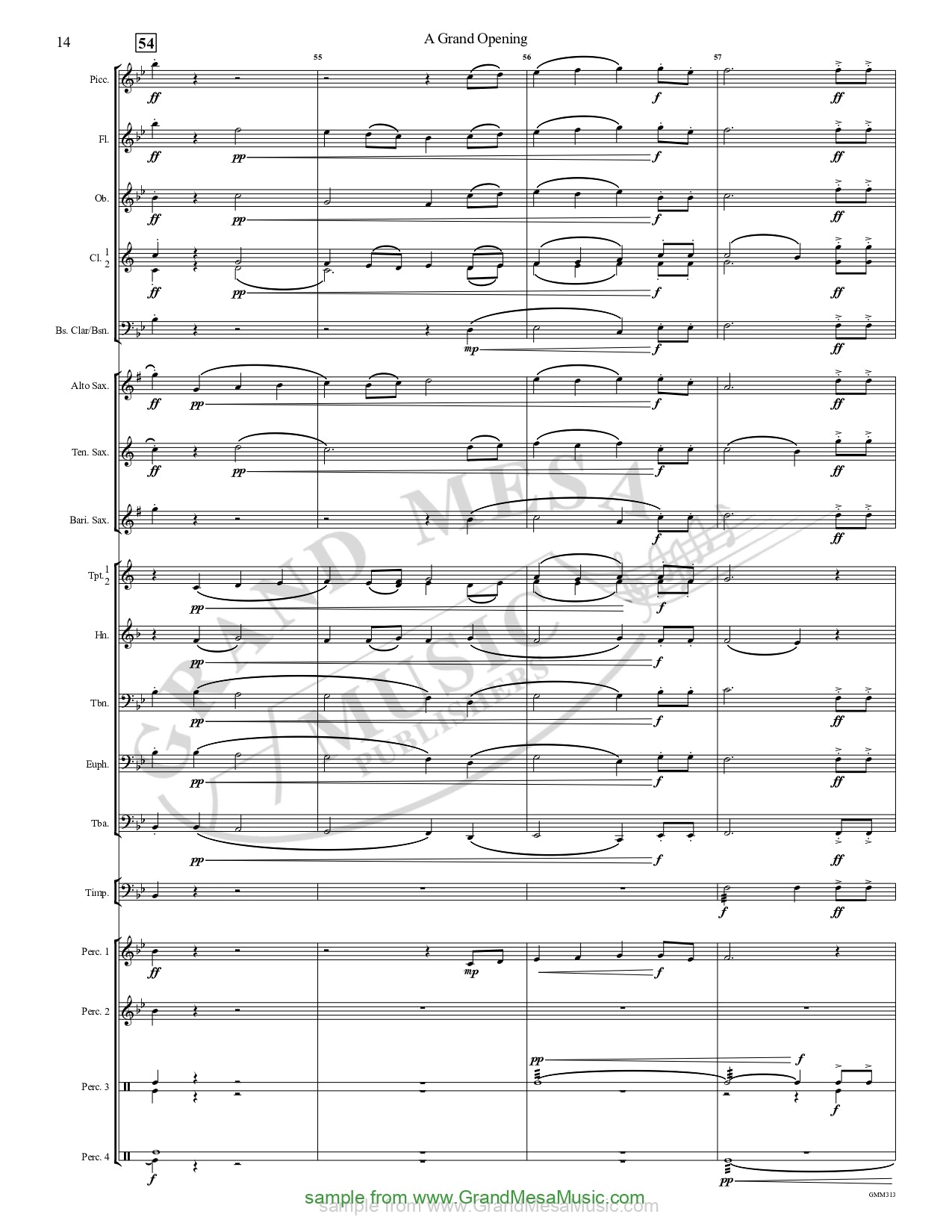 Grand Opening Concert Band 1 Score/Parts