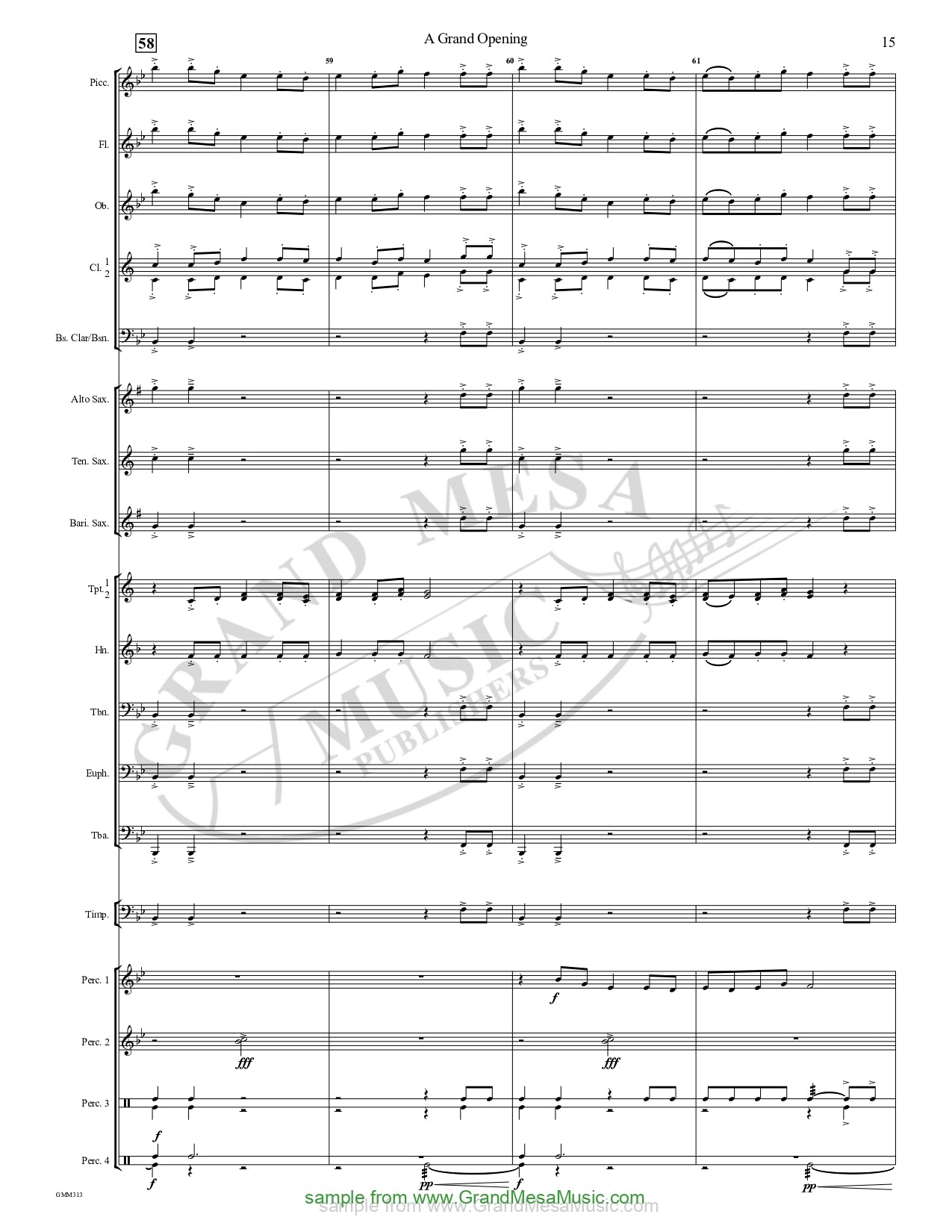 Grand Opening Concert Band 1 Score/Parts