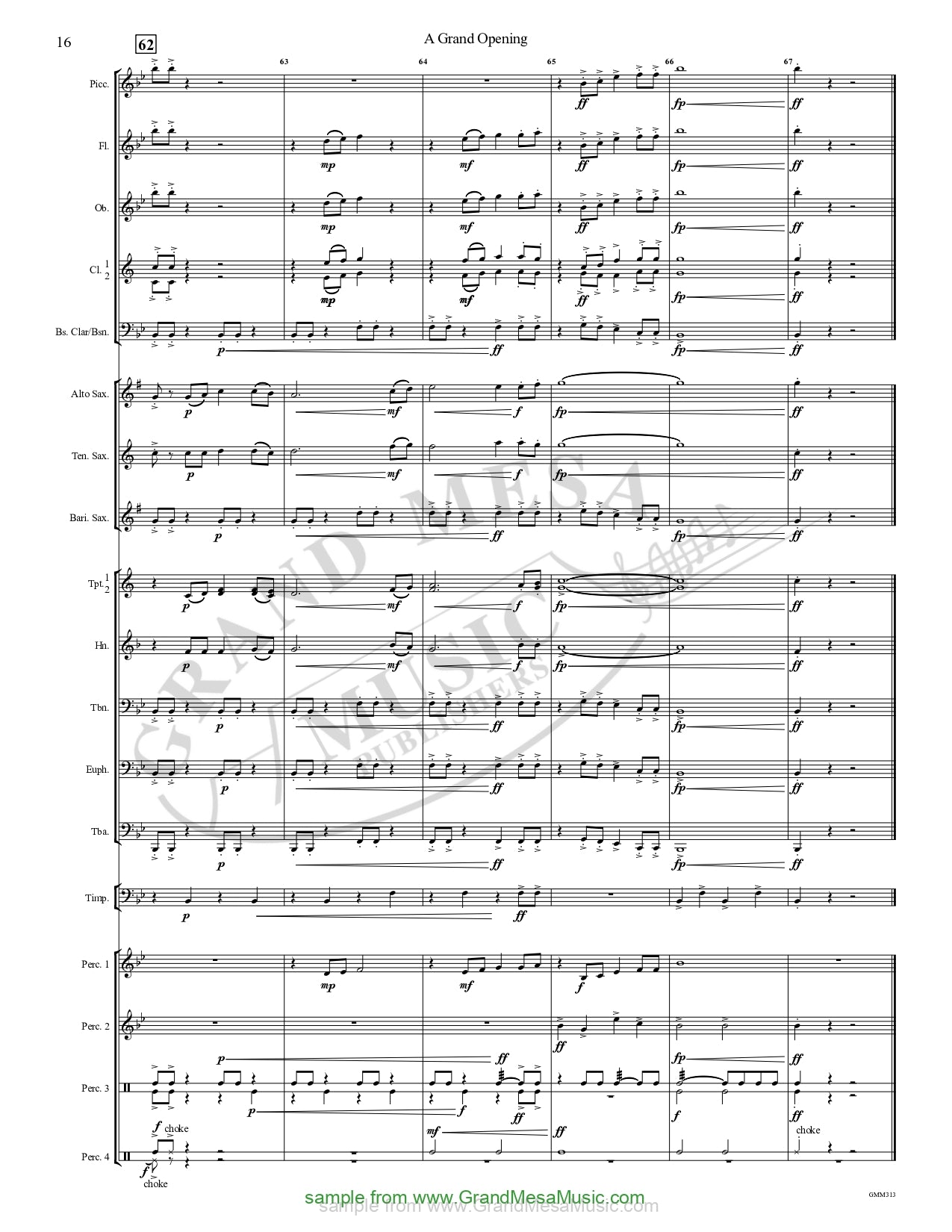 Grand Opening Concert Band 1 Score/Parts