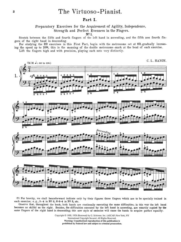 Hanon - The Virtuoso Pianist in 60 Exercises Book (Complete)