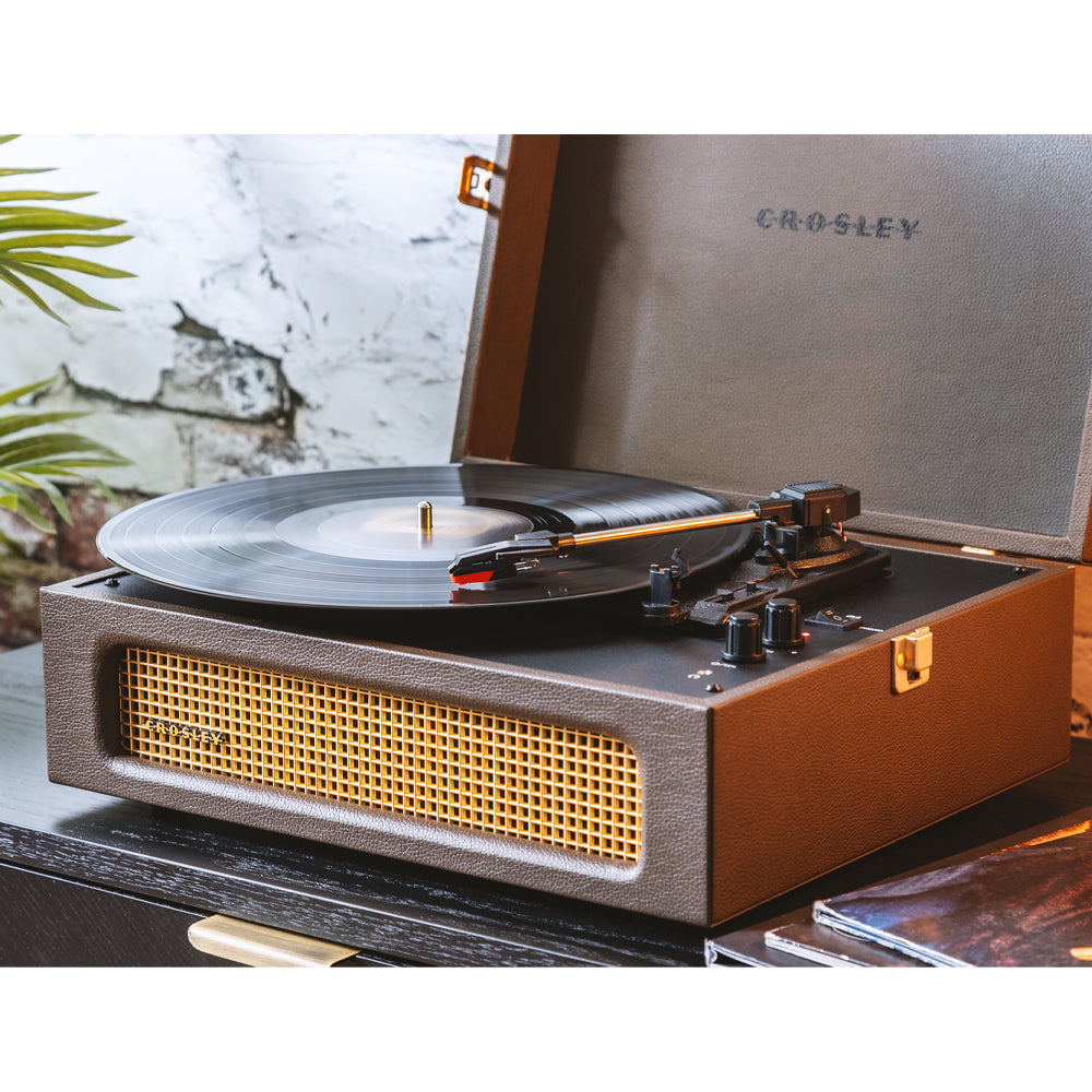 Crosley Voyager Bluetooth Portable Turntable - Cocoa + Bundled Record Storage Crate