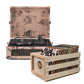 Crosley Voyager Bluetooth Portable Turntable - Floral + Bundled Record Storage Crate
