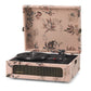 Crosley Voyager Bluetooth Portable Turntable - Floral + Bundled Record Storage Crate