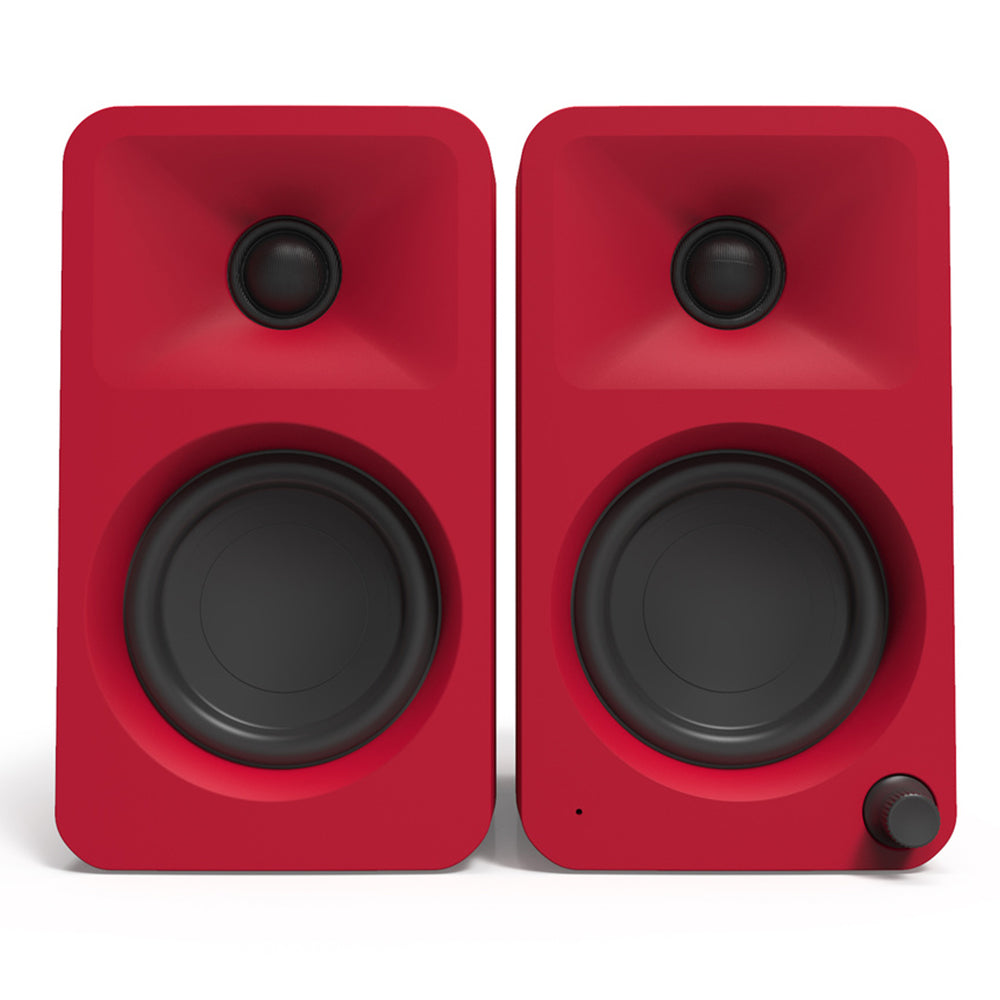 Limited Edition - Kanto ORA 100W Powered Reference Desktop Computer Speakers with Bluetooth 5.0 Matte Red
