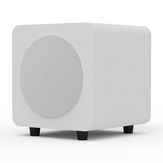 Limited Edition - Kanto SUB6 200W 6" Sealed Powered Subwoofer, Matte White, With White Grill