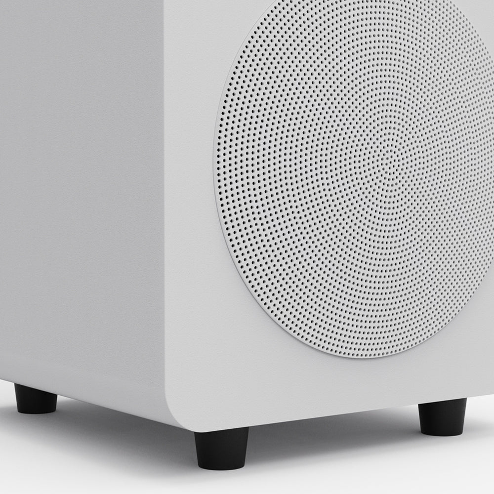 Limited Edition - Kanto SUB6 200W 6" Sealed Powered Subwoofer, Matte White, With White Grill