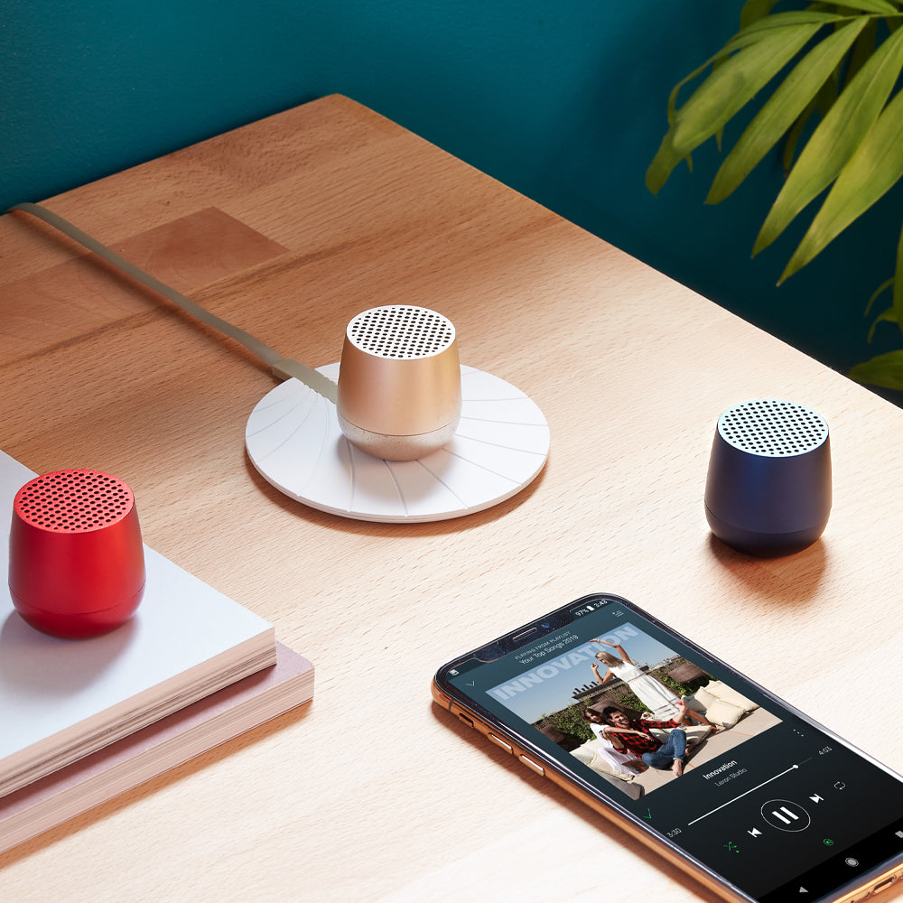 Lexon Mino+ Mini Bluetooth Speaker - Silver Polish