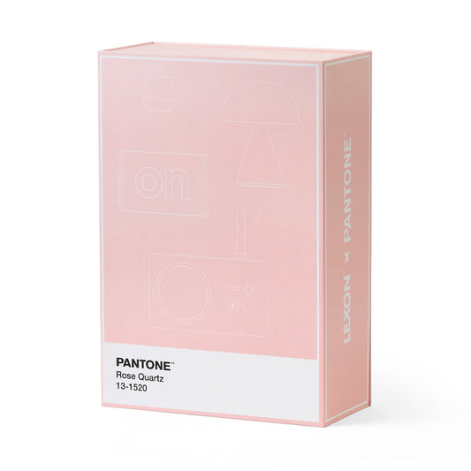 Lexon GIFT Set PANTONE - Includes Mino+ Mini Speaker, Flip Classic Clock, Mina M Lamp, Thykho 3  Speaker - Rose Pink