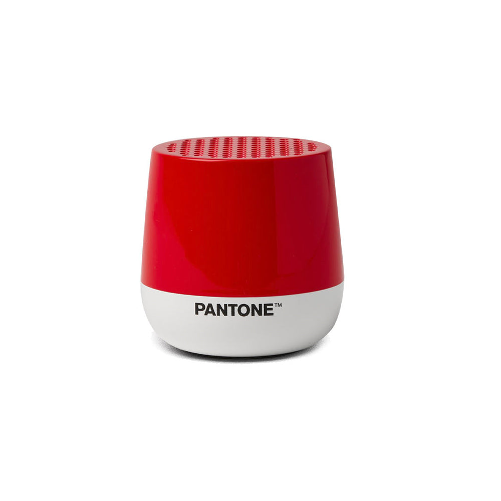 Lexon GIFT Set PANTONE - Includes Mino+ Mini Speaker, Flip Classic Clock, Mina M Lamp, Thykho 3  Speaker - 2035 Red