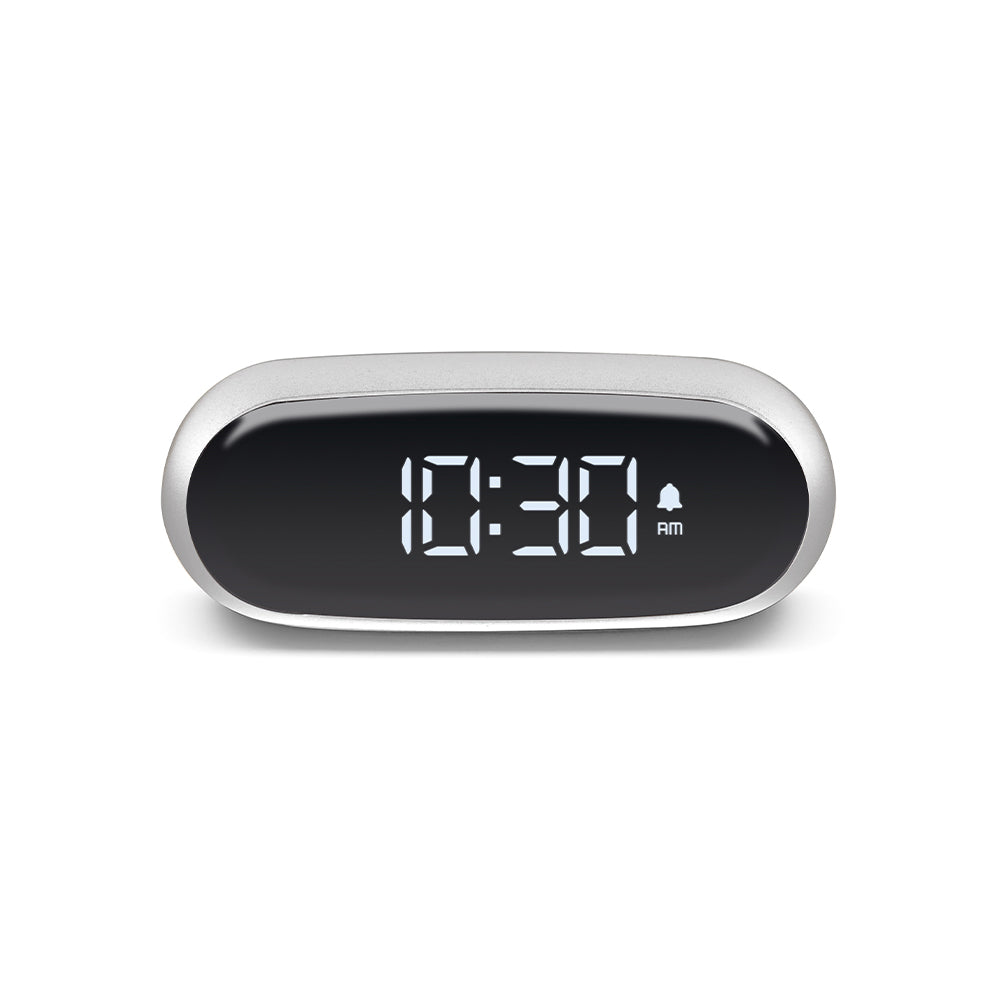 Lexon Minut Mini Alarm Clock - Silver Polish