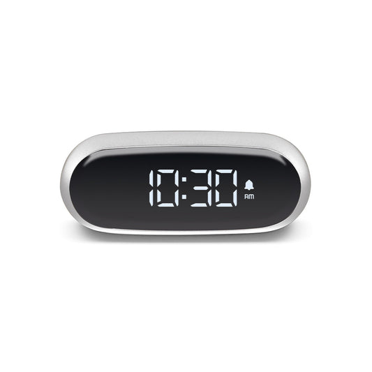 Lexon Minut Mini Alarm Clock - Silver Polish