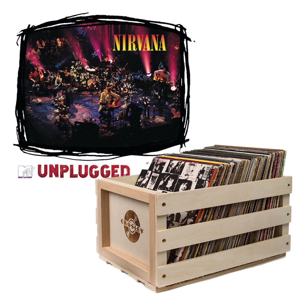 Nirvana MTV Unplugged - Vinyl Album and Crosley Vinyl Crate Bundle
