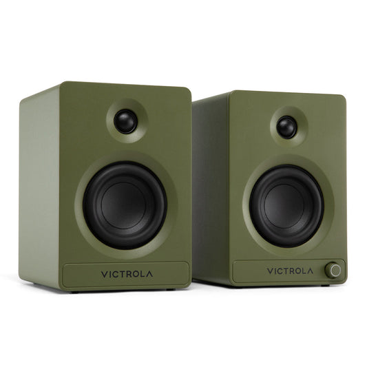 Victrola Tempo Bookshelf Speakers - Green