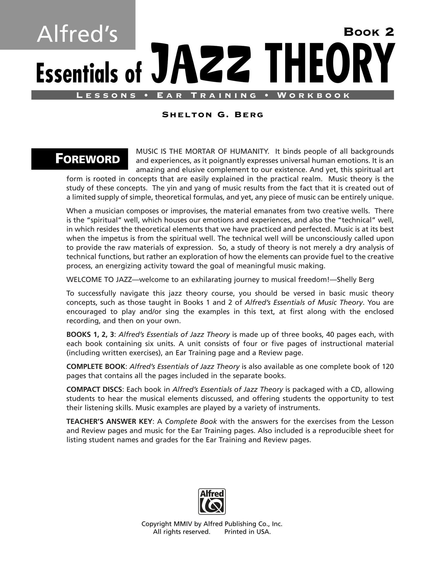 Alfred's Essentials Of Jazz Theory - Book 2 (Book and Cd)