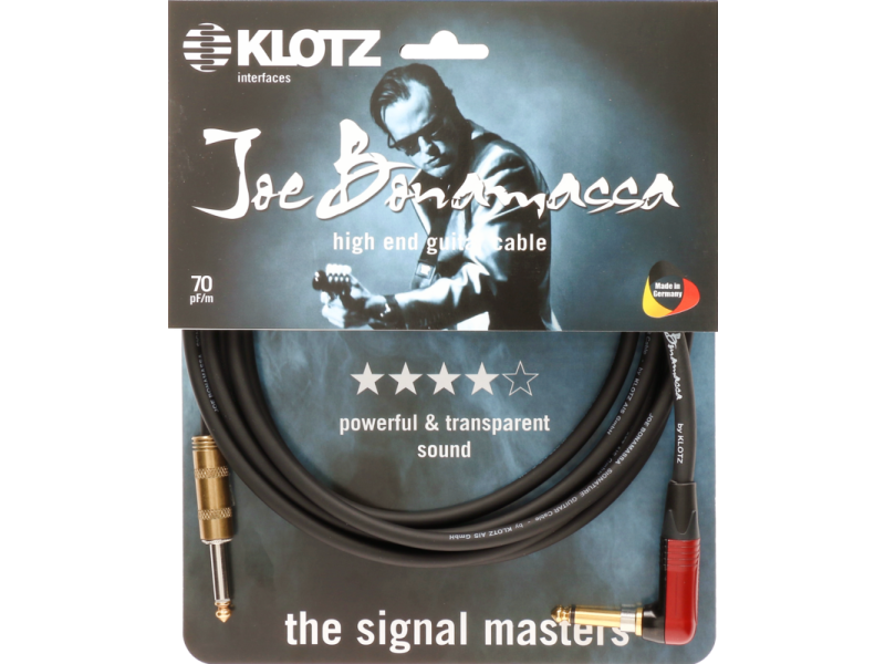 Klotz JBPSP Joe Bonamassa High End Guitar Cable with Right Angle Silent Plug - 3m