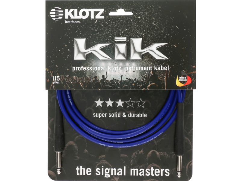 Klotz KIK BL Kik Pro Instrument Cable Blue - 3m