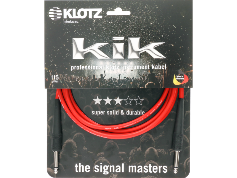 Klotz KIK RT Kik Pro Instrument Cable Red - 3m