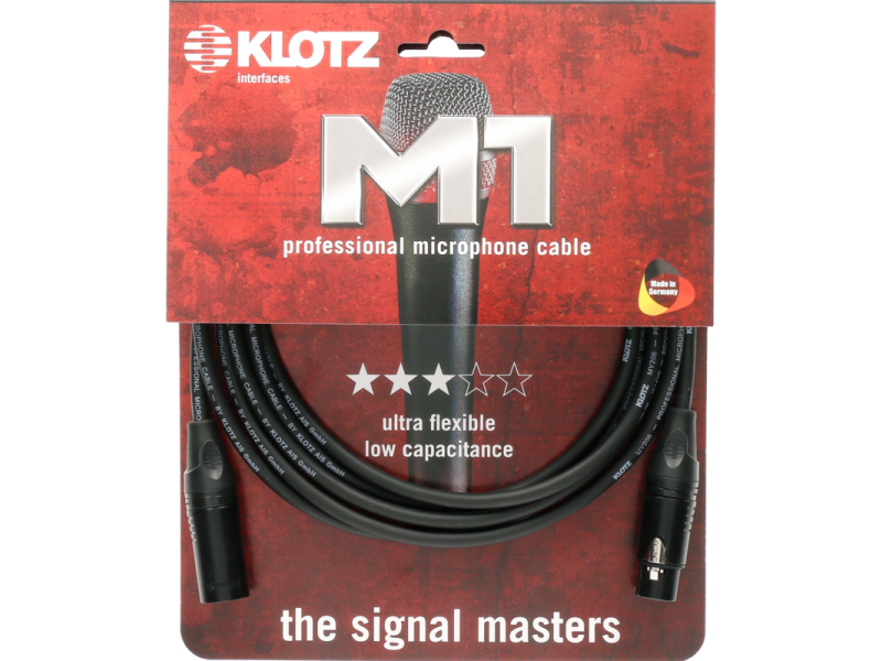 Klotz M1 K M1 Professional Microphone Cable With XLR 3P F/M By Klotz - 10m