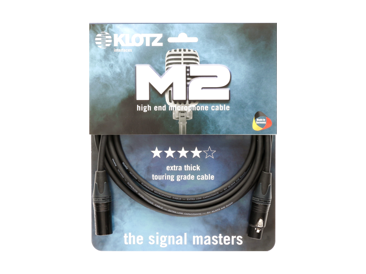 Klotz M2 N M2 High End Microphone Cable With Thick Outer Jacket And XLR By Neutrik - 10m