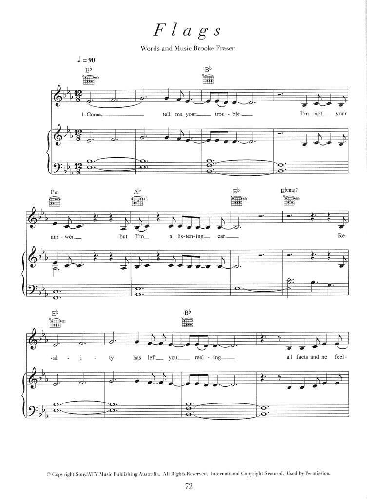 Brooke Fraser - Flags PVG Songbook