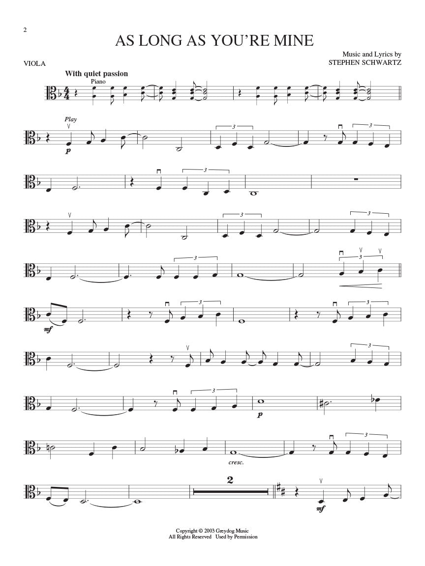 Wicked A New Musical - Viola Play Along Book/Ola