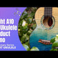 Flight A10FM Faded Blue 10th Anniversary Tenor Ukulele with Deluxe Padded Gig Bag