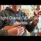 Flight Diana CE Concert Electro Acoustic Ukulele with Deluxe Padded Gig Bag