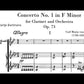 Weber - Concerto No 1 Op 73 F Min Clarinet/Piano