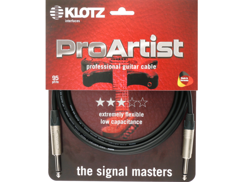 Klotz PRON-PP Pro Artist Professional Guitar Cable With Neutrik Jacks - 3m