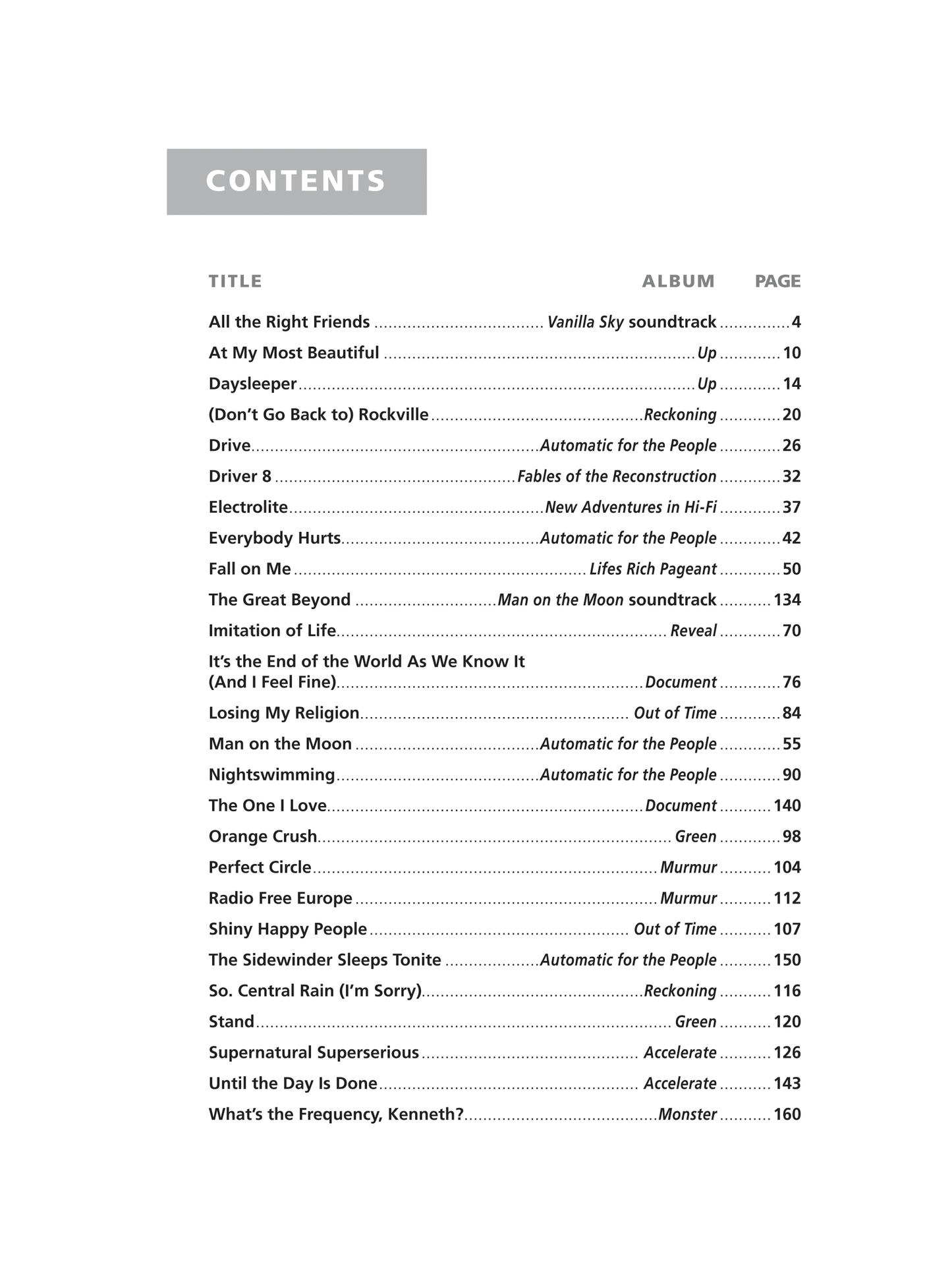 R.E.M - Guitar Tab Anthology Book