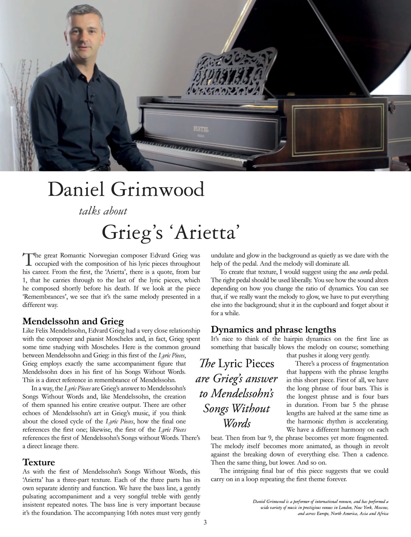 More Than The Score: Grieg - Arietta from Lyric Pieces Book 1 (Piano Solo)
