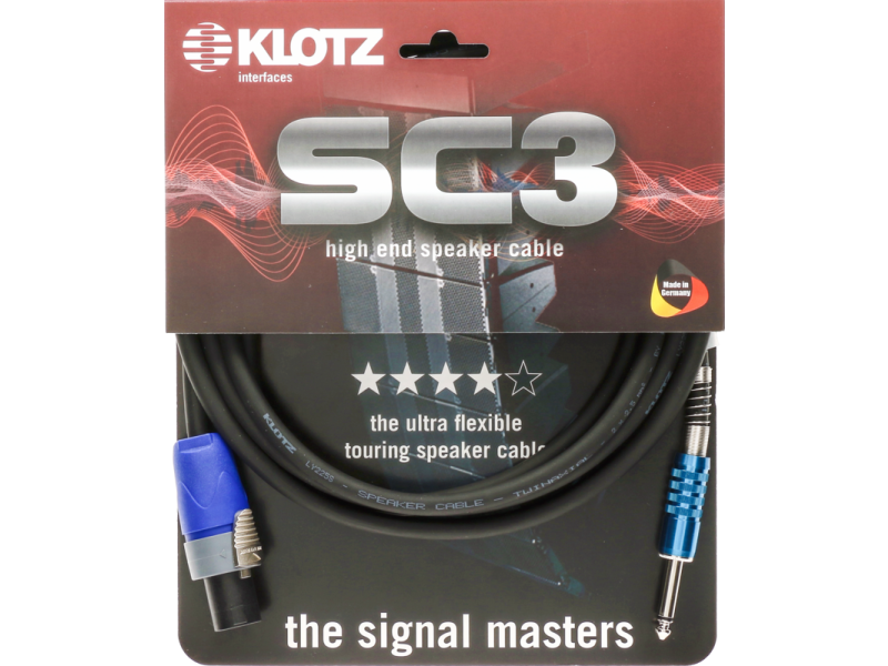 Klotz SC3-SP 2 X 2.5mm Speaker Cable Pvc Speakon 2P F (Nl2Fx) - Jack 2P M - 1m