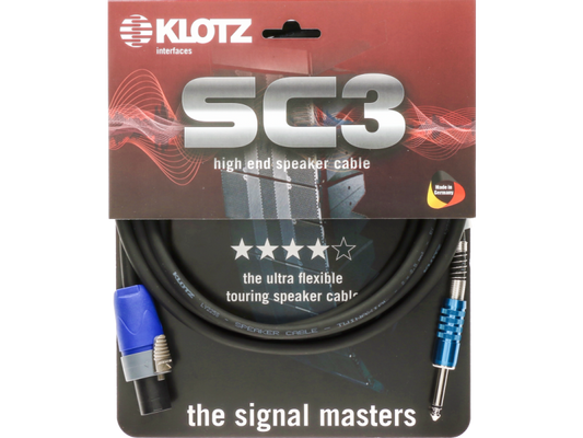 Klotz SC3-SP 2 X 2.5mm Speaker Cable Pvc Speakon 2P F (Nl2Fx) - Jack 2P M - 1m