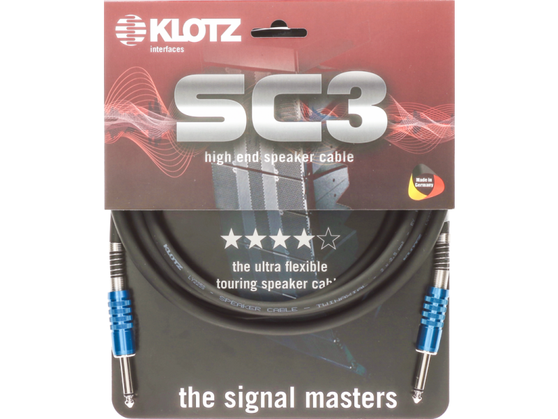 Klotz SC3PP 2 X 2.5mm Speaker Cable Pvc With Jack Plugs By Klotz - 1m